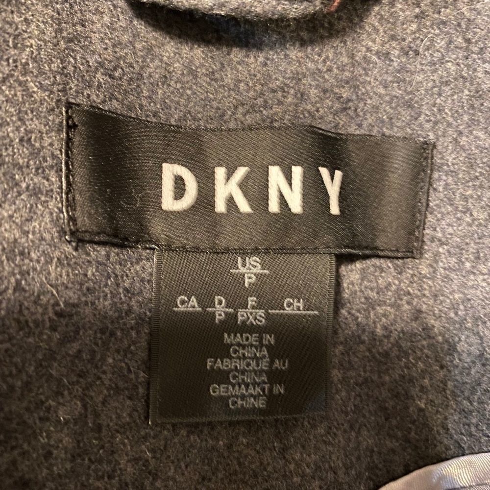 DKNY Faux Fur Collar Charcoal Maxi Coat P NWT - Picture 6 of 13
